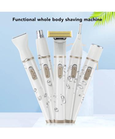 5 in 1 Women Electric Trimmer | Waterproof Rechargeable Pubic Hair Clippers & Body Depilator for Face Nose Eyebrows - Low Noise International Shipping Available - Buy Online on GoSupps.com