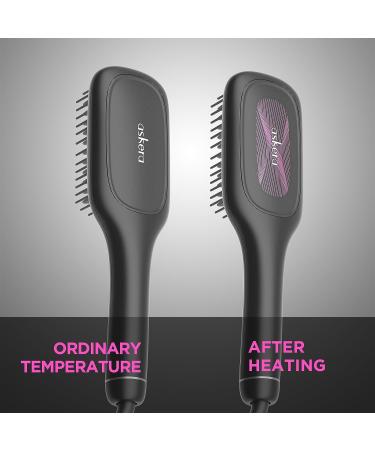 Askera Negative Ion Ceramic Straightening Brush | 14 Temp Settings | Anti-Scald & Temperature Lock | Auto-Off | Black Rose - Buy Online on GoSupps.com