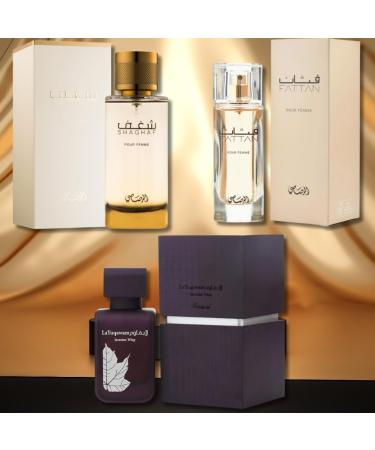 RASASI Shaghaf Women EDP 100Ml Fattan Women EDP 50Ml & La Yuqawam Jasmine Wisp EDP - 75ml (PREMIUM) - Buy Online on GoSupps.com