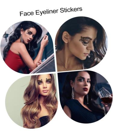 Beavorty 5 Pairs Lace Eye Stickers Black Eyeliner Makeup Stickers Stickers Artificial Black Eyeliner Eye - Buy Online on GoSupps.com