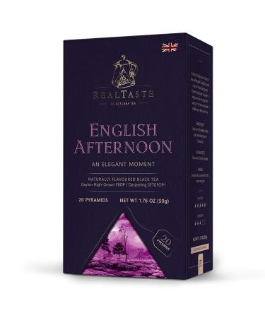 Real Taste English Afternoon Black Tea With Natural Bergamot Flavouring 20 x 2.5 in Pyramids