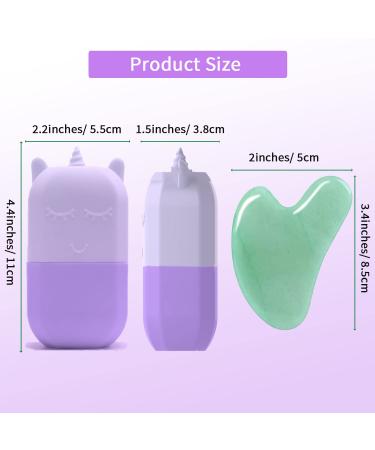 Buy Loucky Ice Roller & Gua Sha Set Purple Silicone Facial Tools for Puffiness & Fine Lines | International Shipping Available - Buy Online on GoSupps.com