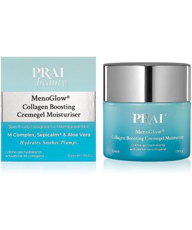 PRAI MenoGlow Collagen Boosting Cremegel Moisturiser 50 ml - Eases Flushing Skin Moisture Nourishing Day Cream Radiance - Buy Online on GoSupps.com