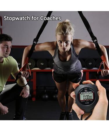 Sports Stopwatch Timer - Digital Clock Calendar Alarm - Shockproof for Running Swimming Referee - Black (2 Pcs) - Buy Online on GoSupps.com