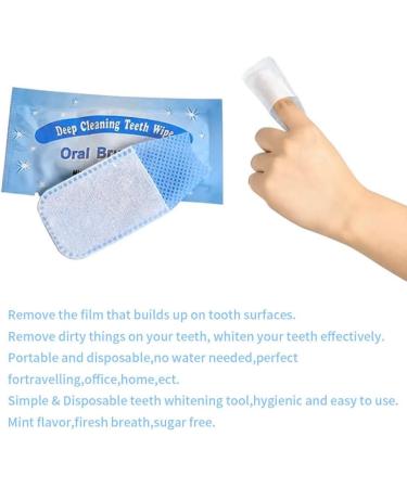 Toothbrush Wipes - 50pcs Oral Hygiene Care Tool for Clean Teeth | Finger Wipe Cleaning - Buy Online on GoSupps.com