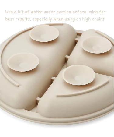 Buy Pandaear Divided Baby Plates - 3-Piece Silicone Suction Cup Set BPA Free Slipproof Design - Ideal for BLW - Pink Green Light Brown - Buy Online on GoSupps.com