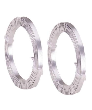 Flat Aluminum Wire Nose Wire for Mask Bendable Flat Wire for Crafts 5mm Metal Strips for DIY Jewelry Making Bezel Sculpting Armature 18Gauge 6.5Feet/Roll 2Rolls (5mm Wide  Silver  2) 5mm wide silver 2