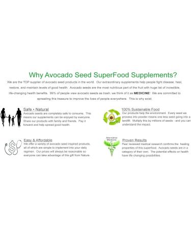 Avocado Seed Powder Capsules 60 Count - Prebiotic Fiber + Antioxidant Supplement for Digestive Health | Raw Food SuperFood - Buy Online on GoSupps.com