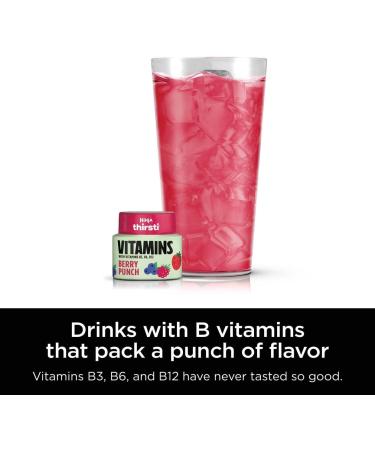 Ninja Thirsti VITAMINS Berry Punch Flavoured Water Drops with Vitamins B3 B6 B12 and contain 0 calories* 0 sugar* (*per 12oz classic serving) Turn water into refreshing fruit-flavored sparkling or still drinks with Ninja Thirsti Vitamins Flavoured Water D - Buy Online on GoSupps.com