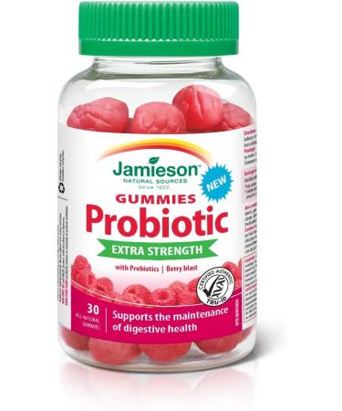 Jamieson Extra Strength Probiotic Gummies 30 Gummies & Vitamin C Gummies 60 Gummies Nutritional Supplement+ Gummies 250 mg - Buy Online on GoSupps.com