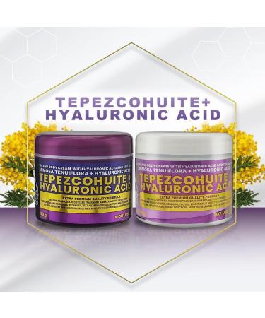 Del Indio P pago Tepezcohuite + Hyaluronic Acid Facial Cream Duo Day & Night Use Hydrating & Nourishing Formula with Mimosa Tenuiflora 120g Each (JUMBO 2 Pack) - Buy Online on GoSupps.com