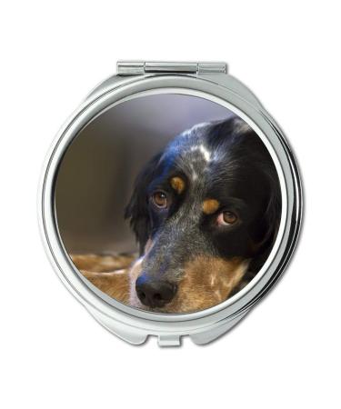Mirror Compact Mirror Dog Pet Animal Cuddles Love Beast Black And White pocket mirror portable mirror