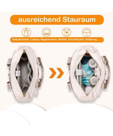 Kumini Wrap Backpack Love2024 | Stylish Diaper Bag & Mama Bag | Multifunctional Beige/Khaki Baby Backpack for Moms - Buy Online on GoSupps.com
