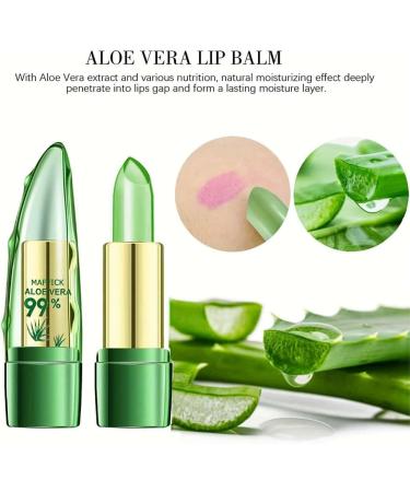 Aloe Vera Lip Balm Aloe Vera Color Changing Lipstick Magic Temperature Colour Changing Lip Gloss Lipstick Long Lasting Lip Balm Lip Stick for Lip Makeup Lip Dryness & Cracking Care - Buy Online on GoSupps.com