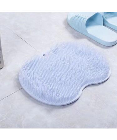 Bestalice foot scrubber for use in the shower xl size Large shower foot scrubber matt silicone bathroom massage pad with non -slip suction cups without bending (blue)
