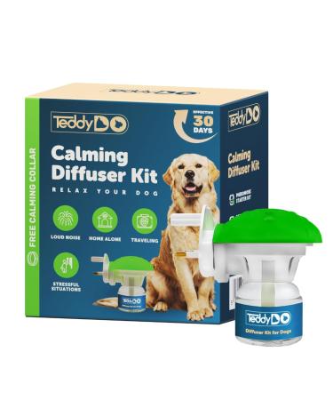 TeddyDo Calming Diffuser for Dogs | UK Plug In |Days Starter Kit | Free Calming Collar |Comfort Calming and Relax Anxious Dog and Other Problematic Behaviors| 48 ml