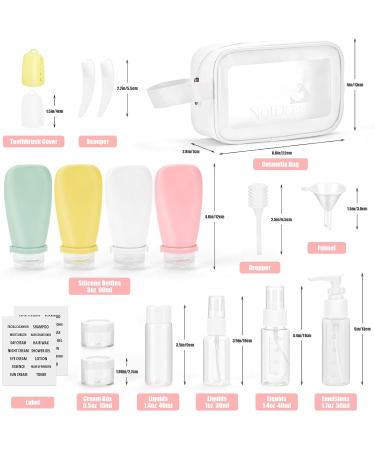 Buy Noideeer 18-Piece Silicone Travel Bottles Set - TSA Approved Perfect for Shampoo Lotion & Gel - Includes Labels & Transparent Bags - Ideal for International Travel - Buy Online on GoSupps.com
