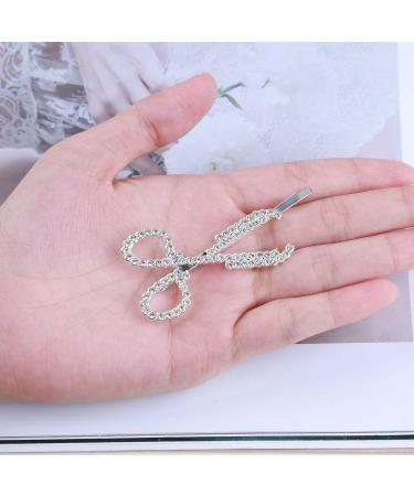 Yheakne Vintage Crystal Hair Clip Pin Silver Cz Scissors Hair Pins Rhinestone Hair Barrette Hairpin Shine Crystal Headpieces Decorative Bobby Pins Headwear Metal Hair Accessories for Women and Girls - Buy Online on GoSupps.com