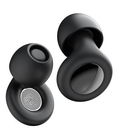 Sleep Earplugs 30dB Noise Cancelling Ear Plugs for Sleeping Concerts Work Plane Travel Reusable Waterproof Silicone Earplugs Anti Snoring Devices 8 Ear Caps in XS S M L Small and Elegant Black