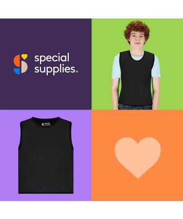 Sensory Compression Vest for Autism & Hyperactivity - Black Large 24x42 inches - Kids & Adults - Breathable & Form-Fitting - Mood Processing Disorders - Special Supplies - Buy Online on GoSupps.com
