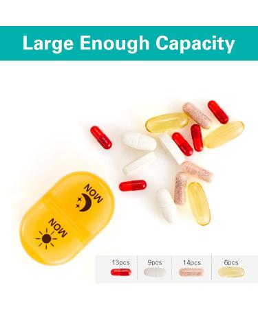 Fullicon 2-Times-a-Day Weekly Pill Organizer - AM PM Pill Box with Multi-Colored Cases - Buy Online on GoSupps.com