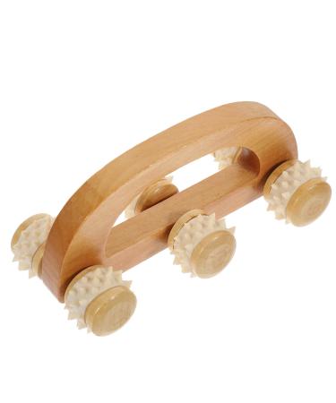 Lalafina Handheld body massager made of wood back massage muscle roller Tool for the neck of the shoulder arm leg legs body ball roller portable hand roller to relieve sore muscles