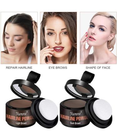 Instant Hairline Powder Shadow - Professional Root Concealer for Men and Women in Light Brown/Dark Brown - Waterproof - Buy Online on GoSupps.com