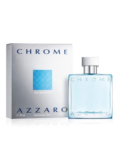 Azzaro Chrome Eau de Toilette - Mens Cologne - Citrus, Aquatic & Woody Fragrance 1.6 Fl Oz