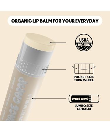 Space Camp Wellness Jumbo Lip Balm - Sweet Vanilla Organic Flavor (2 Pack) | Shop Internationally - Buy Online on GoSupps.com