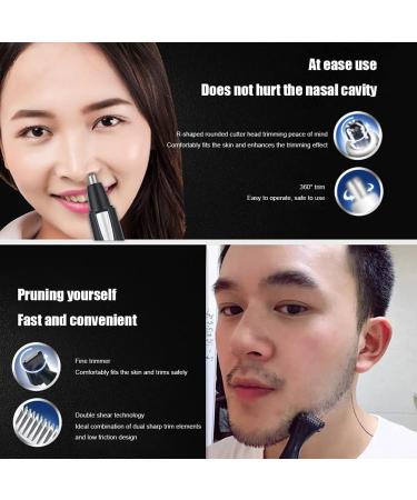 Nose Hair Trimmer 2 in 1 | Electric Facial Hair Trimmer | USB Charging Nose & Ear Hair Shaver | Eyebrow Razor & Cleaner Tool - Fast International Shipping - Buy Online on GoSupps.com