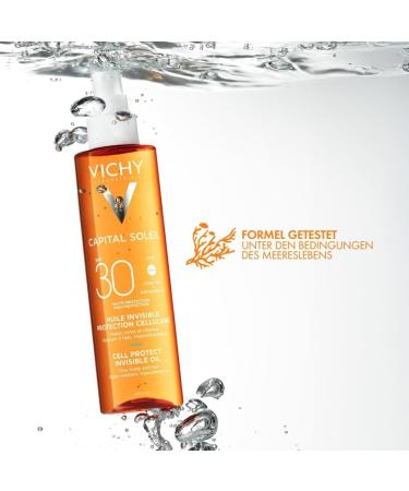 Vichy Capital Soleil Cell Protect Huile Invisible Protection Cellulaire SPF30 Enrichie en Actifs Dermatologiques Protection UVA et UVB Visage Corps Cuir chevelu et Cheveux Parfum 200 ml - Buy Online on GoSupps.com