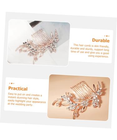 Angoily Bridal Comb Barrettes for Women Bridal Headpiece Hair Gems for Women Laundry Dispenser Wedding Headdresss Yellow Barrette Gold Tiara Simple Bridesmaid Hair up Zinc Alloy - Buy Online on GoSupps.com