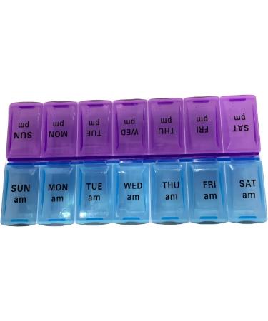 Weekly Pill Organizer | 14 Compartments Medicine Box | 7 Day Pillbox for Vitamins Fish Oil Supplements | Arthritis Friendly - Buy Online on GoSupps.com
