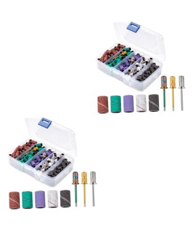Healvian 2 Sets Nail Polish Set Manicure Polisher Buffer White Sanding Bands for Nail Drill Mandrel Bit for Nails Nail Bits Nail Drill Sanding Bands Nail Art Accessories Nail Tools Alloy