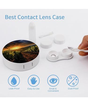 Buy Portable Sunset Vineyard Contact Lens Case | Travel-Friendly Storage Box - Buy Online on GoSupps.com