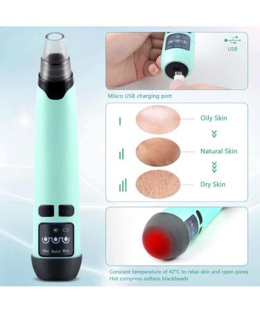 Blackhead Remover Pore Vacuum Cleaner - Electric Acne & Comedone Extractor | Facial Suction Tool for Men & Women - Blue - Buy Online on GoSupps.com