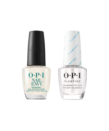 OPI Best Seller Duo Packs | Nail Lacquer, Strengthener Treatment, Top Coat, Base Coat | 0.5 fl oz each Duo Pack – Nail Envy + Plumping Top Coat