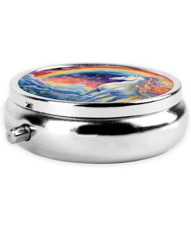 Buy Rainbow Cute Unicorn Portable Metal Pill Box | 3-Compartment Travel-Friendly Design | Ideal for Small Pills | International Shipping Available - Buy Online on GoSupps.com