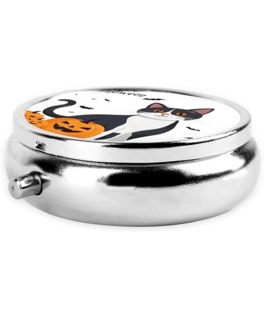 Happy Halloween Trick Or Treat Mini Round Pill Box | 3 Compartment Portable Pill Organizer for Travel Home & Office - Buy Online on GoSupps.com