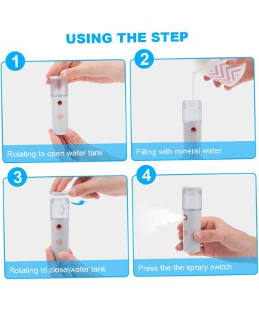 Face Mist Steamer 27ml Facial Handy Sprayer Hydrating Mister USB Rechargeable for Skin Care White - Buy Online on GoSupps.com