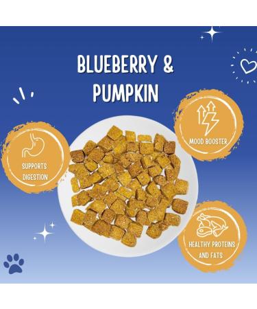 Just Natural Paws Blueberry & Pumpkin Dog Treats - Healthy Human-Grade Superfood Dog Training Treats Natural & Vegetarian No Preservatives or Additives - Buy Online on GoSupps.com