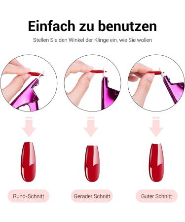 Melodysusie Acrylic Nail Clipper Set - 15 Magnet Tip Cutters for Gel Nails | Professional Manicure & Pedicure Tools | Sharp Nail Care - Wine Red - Buy Online on GoSupps.com