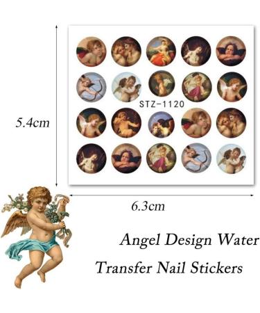 Valentines Day Nail Art Stickers - Cupid & Angel Designs - 8 Sheets Water Transfer Foil Decals for Women & Girls - Heart Nail Decorations - Buy Online on GoSupps.com