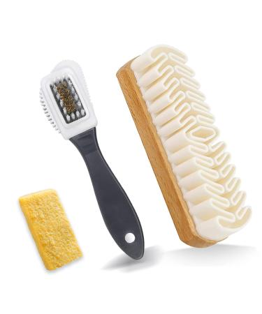 Suede Shoe Cleaning Brush Hard-Wearing Crepe Brushes Multifunctional Nubuck Suede Cleaner Kit with Rubber Eraser for All Suede Nubuck Leathers