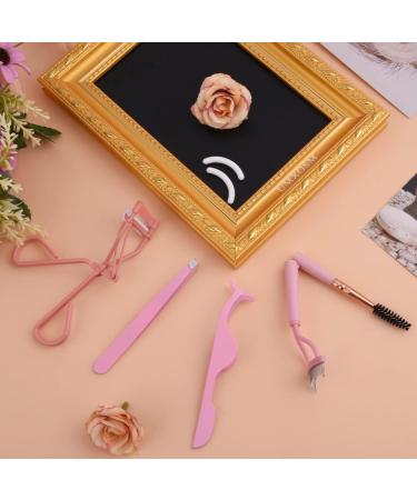 Eyelash Curler Set with Comb & Tweezers - Professional Lash Tools with 2 Refill Pads (Pink) for Volumizing Lift | Worldwide Shipping - Buy Online on GoSupps.com