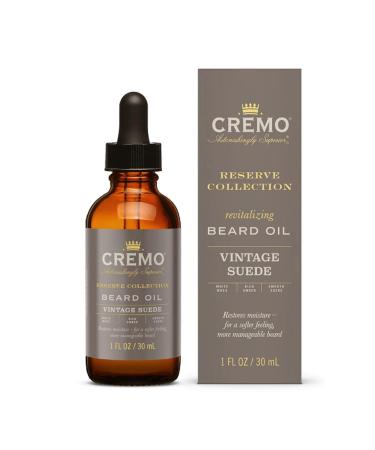 Cremo Beard Oil Vintage Suede 1 Fl Oz - Restore Moisture, Soften Beard & Relieve Itch - Buy Online on GoSupps.com