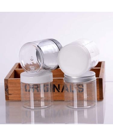 120 ml Plastic Cosmetic Containers with Silver Aluminum Caps - Pack of 6 | Perfect for Creams Lotions Ointments & Makeup - Buy Online on GoSupps.com