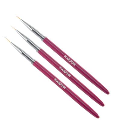 Striper brush set 3-piece pink for nail art onestroke acrylic paints