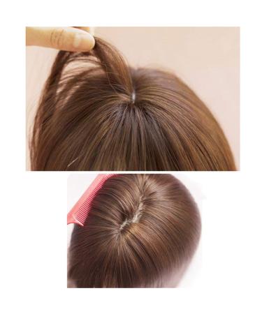 Remeehi 35cm Seamless Synthetic Hair Toupee for Hair Loss | Clip-In Hair Topper with Flat Bangs - International Shipping - Buy Online on GoSupps.com