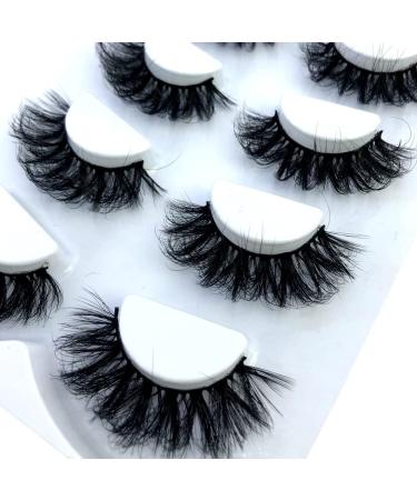 HBZGTLAD 4 Pairs 25mm 3D Mink Lashes - Wispy Natural Faux Eyelashes in Custom Box | Wholesale False Eyelashes (RD-08 - Buy Online on GoSupps.com